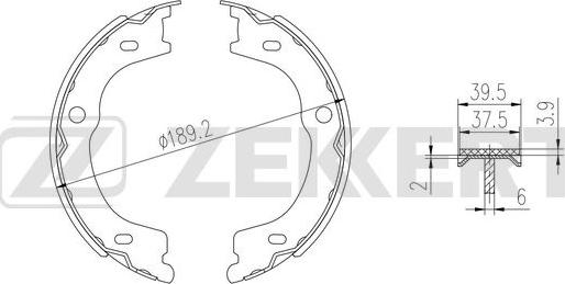 Zekkert BK-4013 - Jeu de mâchoires de frein cwaw.fr