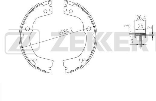 Zekkert BK-4012 - Jeu de mâchoires de frein cwaw.fr