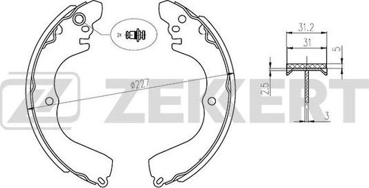 Zekkert BK-4032 - Jeu de mâchoires de frein cwaw.fr