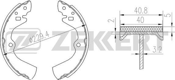 Zekkert BK-4141 - Jeu de mâchoires de frein cwaw.fr