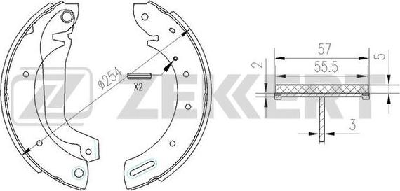 Zekkert BK-4142 - Jeu de mâchoires de frein cwaw.fr