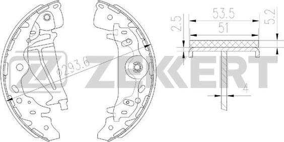 Zekkert BK-4159 - Jeu de mâchoires de frein cwaw.fr