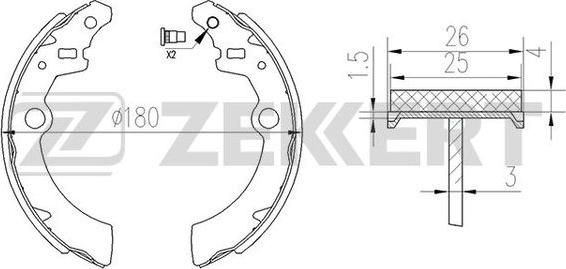 Zekkert BK-4152 - Jeu de mâchoires de frein cwaw.fr