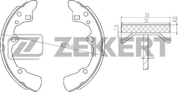 Zekkert BK-4169 - Jeu de mâchoires de frein cwaw.fr