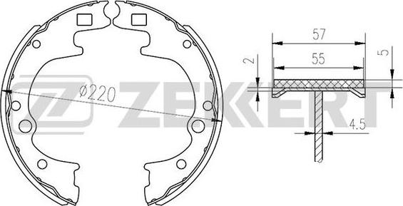 Zekkert BK-4109 - Jeu de mâchoires de frein cwaw.fr