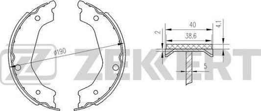 Zekkert BK-4106 - Jeu de mâchoires de frein cwaw.fr