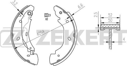 Zekkert BK-4100 - Jeu de mâchoires de frein cwaw.fr