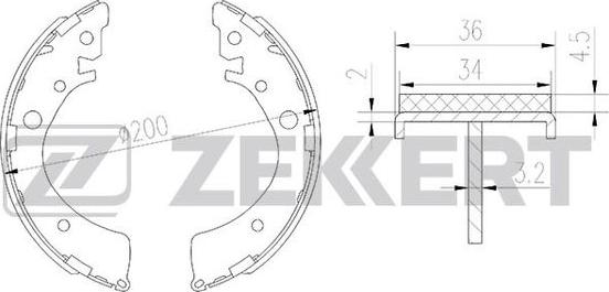 Zekkert BK-4103 - Jeu de mâchoires de frein cwaw.fr