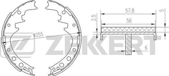 Zekkert BK-4118 - Jeu de mâchoires de frein cwaw.fr