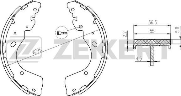 Zekkert BK-4184 - Jeu de mâchoires de frein cwaw.fr