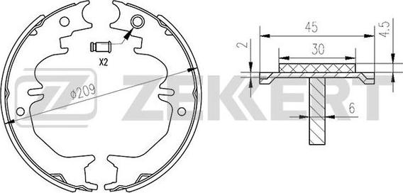 Zekkert BK-4183 - Jeu de mâchoires de frein cwaw.fr