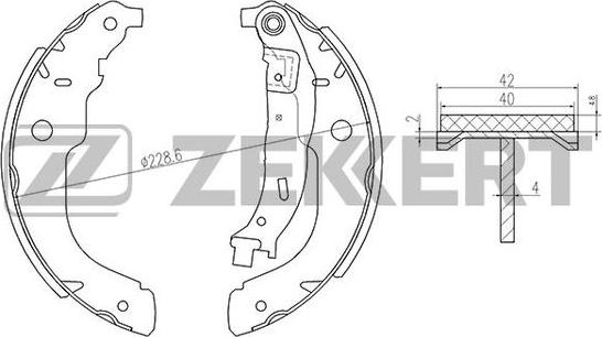 Zekkert BK-4139 - Jeu de mâchoires de frein cwaw.fr