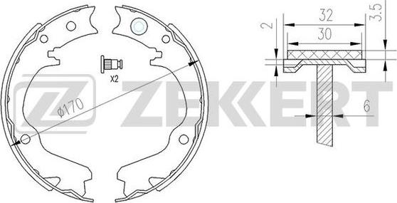 Zekkert BK-4134 - Jeu de mâchoires de frein cwaw.fr