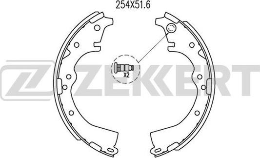 Zekkert BK-4120 - Jeu de mâchoires de frein cwaw.fr