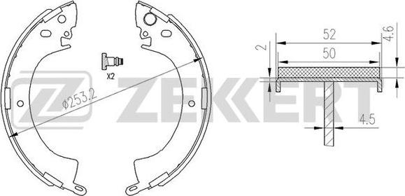 Zekkert BK-4174 - Jeu de mâchoires de frein cwaw.fr