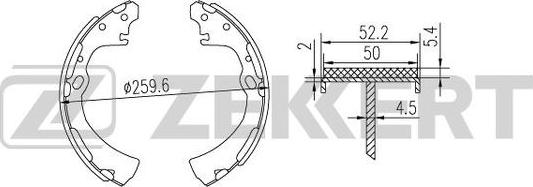 Zekkert BK-4170 - Jeu de mâchoires de frein cwaw.fr