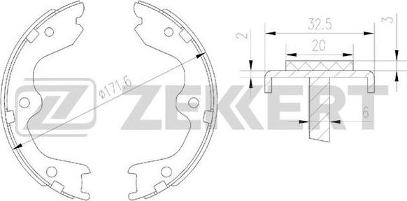 Zekkert BK-4171 - Jeu de mâchoires de frein cwaw.fr