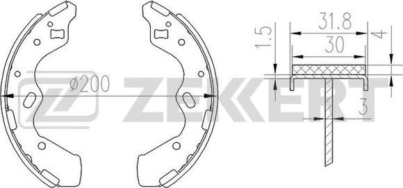 Zekkert BK-4172 - Jeu de mâchoires de frein cwaw.fr