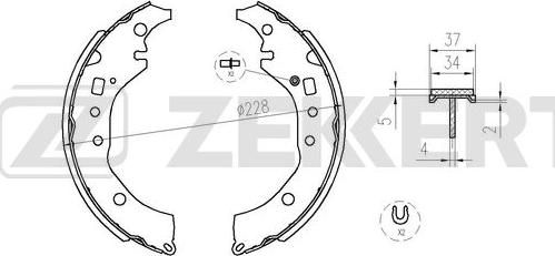 Zekkert BK-4356 - Jeu de mâchoires de frein cwaw.fr