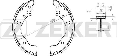 Zekkert BK-4357 - Jeu de mâchoires de frein cwaw.fr