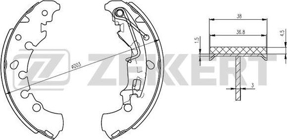 Zekkert BK-4302 - Jeu de mâchoires de frein cwaw.fr