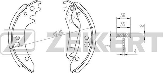 Zekkert BK-4314 - Jeu de mâchoires de frein cwaw.fr