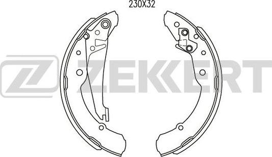 Zekkert BK-4380 - Jeu de mâchoires de frein cwaw.fr