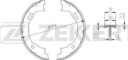 Zekkert BK-4325 - Jeu de mâchoires de frein cwaw.fr