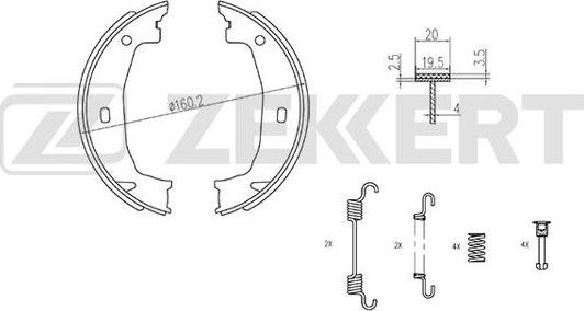 Zekkert BK-4322 - Jeu de mâchoires de frein cwaw.fr