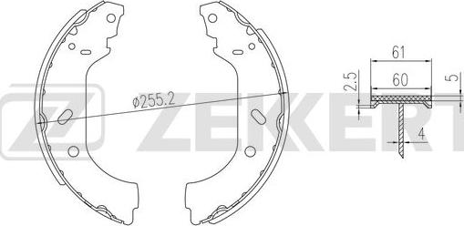 Zekkert BK-4370 - Jeu de mâchoires de frein cwaw.fr