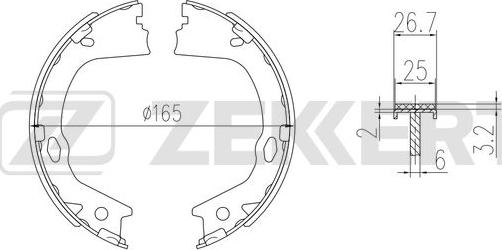 Zekkert BK-4373 - Jeu de mâchoires de frein cwaw.fr