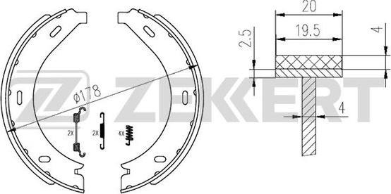 Zekkert BK-4297 - Jeu de mâchoires de frein cwaw.fr