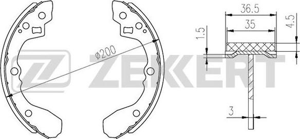 Zekkert BK-4250 - Jeu de mâchoires de frein cwaw.fr