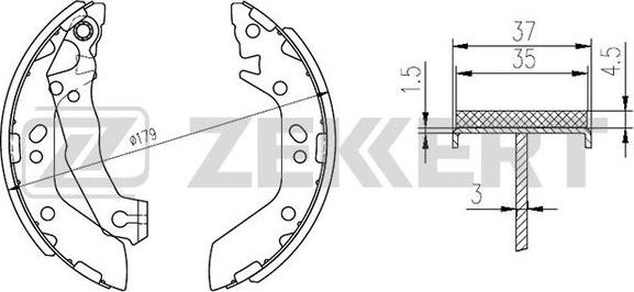 Zekkert BK-4219 - Jeu de mâchoires de frein cwaw.fr