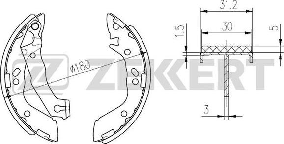 Zekkert BK-4217 - Jeu de mâchoires de frein cwaw.fr