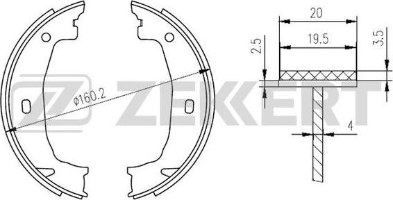 Zekkert BK-4274 - Jeu de mâchoires de frein cwaw.fr