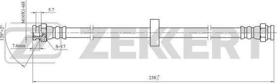 Zekkert BS-9433 - Flexible de frein cwaw.fr