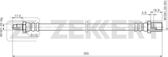 Zekkert BS-9502 - Flexible de frein cwaw.fr