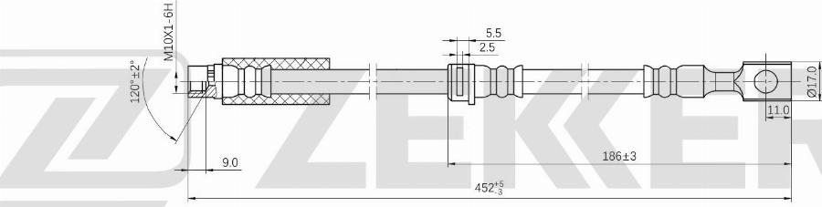 Zekkert BS-9538 - Flexible de frein cwaw.fr