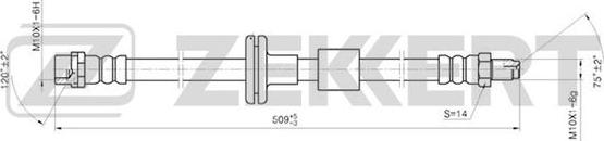 Zekkert BS-9038 - Flexible de frein cwaw.fr