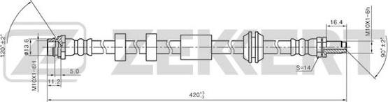 Zekkert BS-9211 - Flexible de frein cwaw.fr