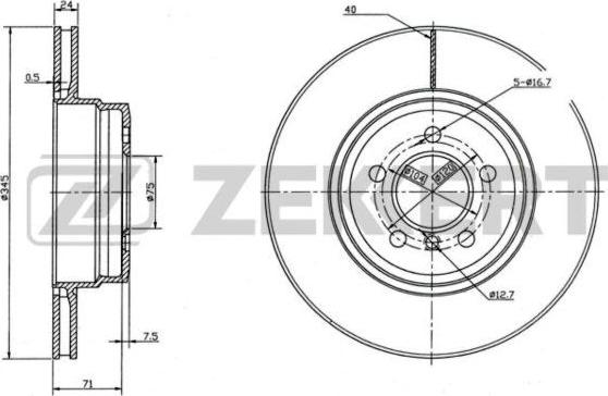 Zekkert BS-5956 - Disque de frein cwaw.fr