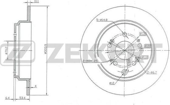 Zekkert BS-5950 - Disque de frein cwaw.fr