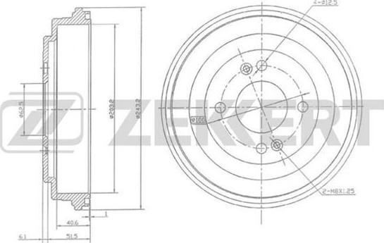 Zekkert BS-5912 - Tambour de frein cwaw.fr