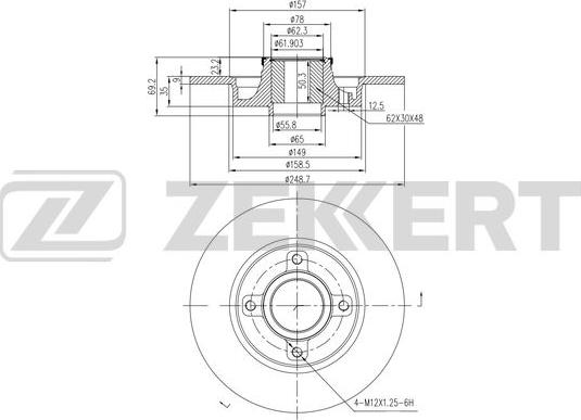 Zekkert BS-5989BZ - Disque de frein cwaw.fr