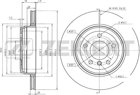 Zekkert BS-5935B - Disque de frein cwaw.fr