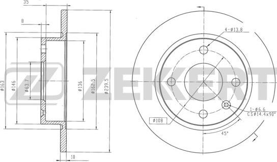 Zekkert BS-5924 - Disque de frein cwaw.fr