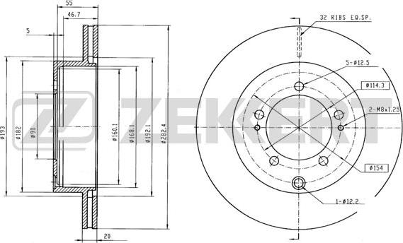 Zekkert BS-5972 - Disque de frein cwaw.fr