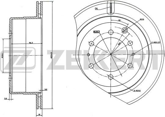 Zekkert BS-5494 - Disque de frein cwaw.fr