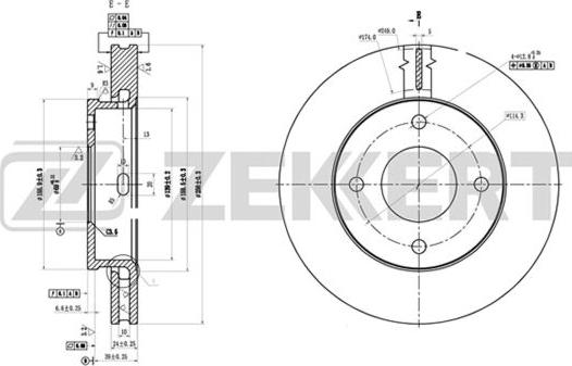 Zekkert BS-5407 - Disque de frein cwaw.fr